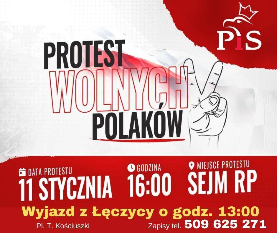 Działacze PiS zapraszają na Protest Wolnych Polaków